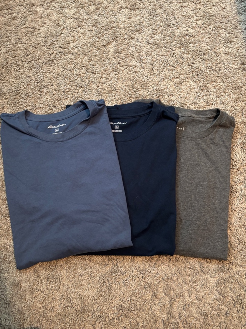 Eddie Bauer Men’s Short Sleeve Crew Tee Trio - Light Gray, Slate Blue and Navy - Picture 9 of 9